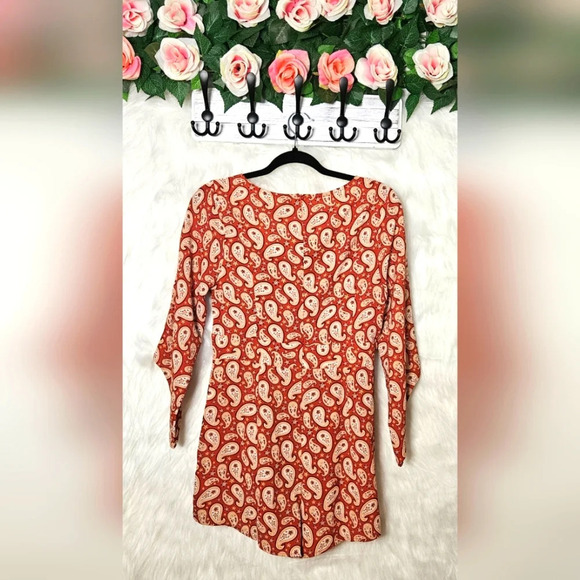 Shein Vintage 70's Style Cropped Tie-Front Romper - Picture 2 of 5